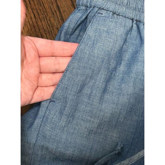 NWT‎ J.Crew Women's Chambray Drawstring Pocket Pull-On Tapered Leg Pants Size 4 - Picture 3 of 8